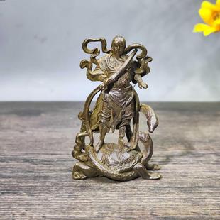 仿古工艺黄铜制品真武大帝摆件家用迷你摆件