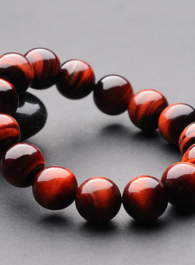 眼石手链 红色14mm睛石手饰宝石手串