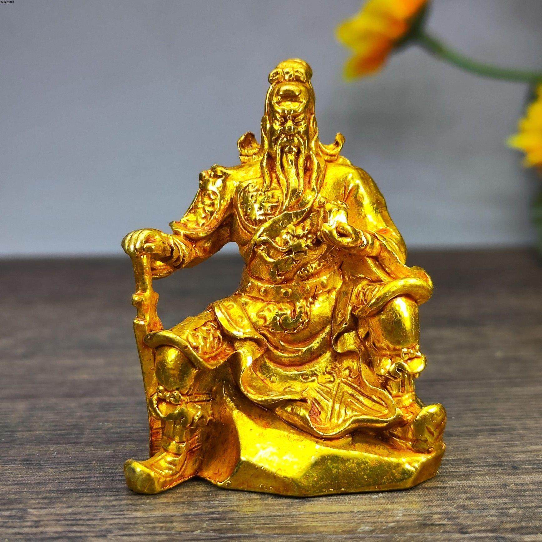 复古黄铜鎏金关公关二爷客厅茶几禅意茶宠摆件车载迷你供奉摆件,家居饰品,装饰摆件,淘宝优惠券,粉丝福利购,淘宝优惠卷