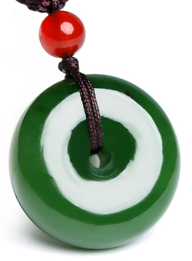 和田玉碧玉平安扣吊坠