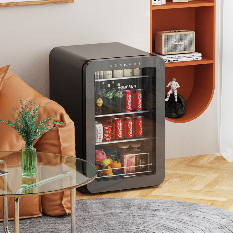 法国HOMESUN家用办公室小型冷鲜柜复古高颜值风冷饮料护肤品冰箱