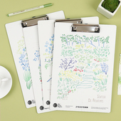 初品 书写垫写字板文件夹酒店菜单夹办公文具画板试卷资料夹收纳夹 丛林漫步 木板夹