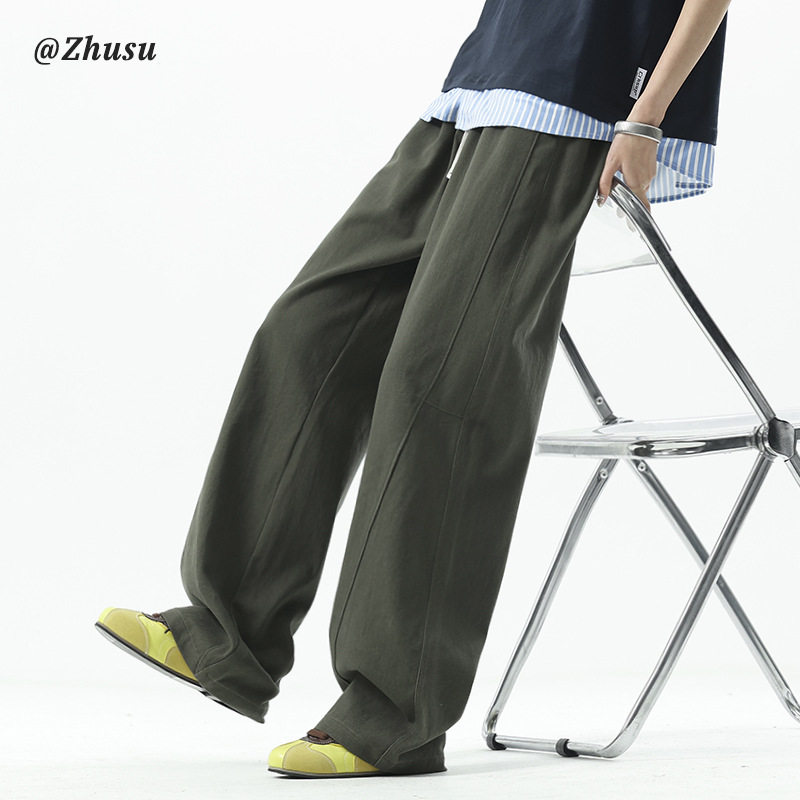 工装裤男款秋冬宽松直筒裤子纯棉薄款冬季运动裤男士休闲裤长裤