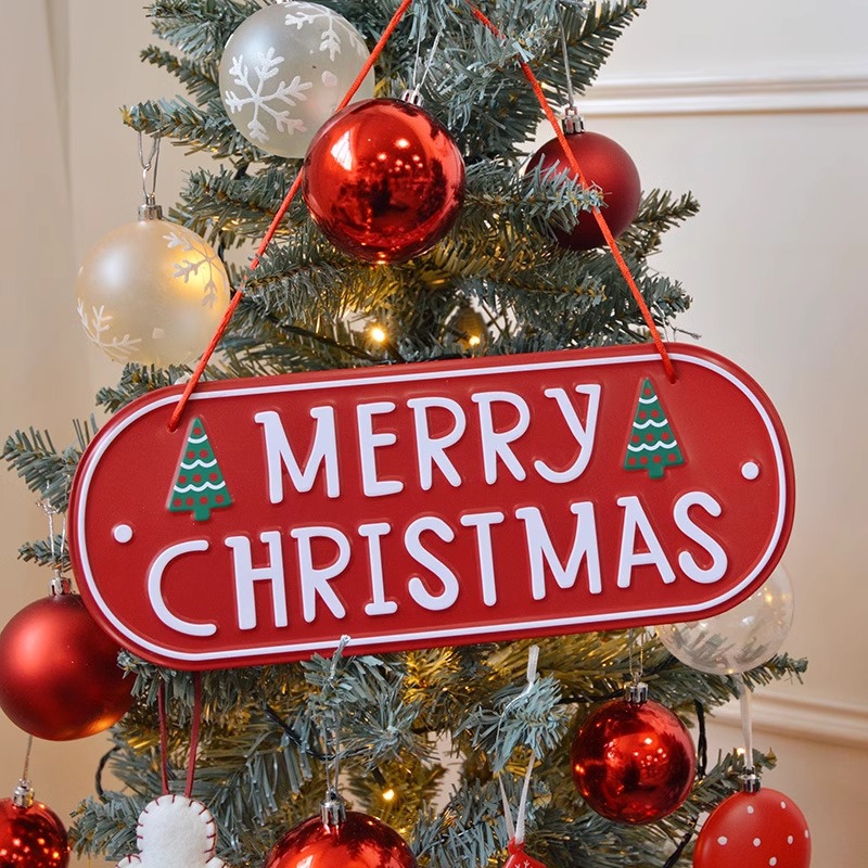 圣诞节装饰字母牌木质圣诞树挂件门壁挂橱窗门牌欢迎牌氛围感布置