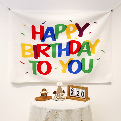 小红书同款ins风生日背景布