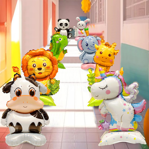 立体站立气球装饰卡通动物底座