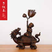 巧生炉 子悦集 香炉 麒麟龙龟 仿宣德炉 陈巧生铜炉 童子送福熏炉