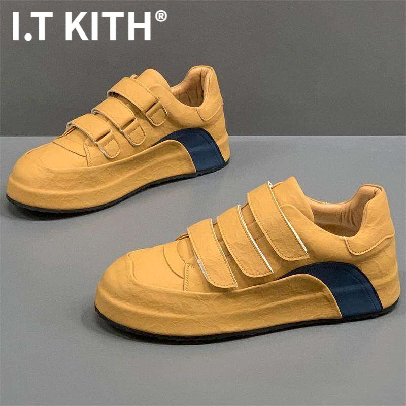 I.T KITH魔术贴男鞋2026新款韩版春季复古百搭运动鞋潮内增高休