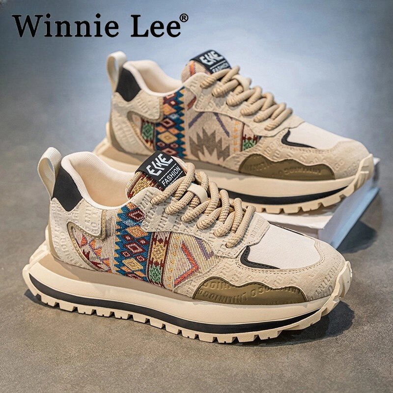 Winnie Lee男鞋新款百搭老爹鞋男款时尚休闲鞋个性潮鞋舒适阿甘鞋
