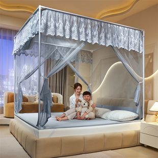 全底三门防摔蚊帐家用卧室免安装蒙古包婴儿童防掉床纹帐2026新款