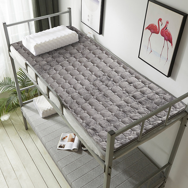 法兰绒床垫学生宿舍单人床上下铺冬季保暖床褥软垫1.2m儿童海绵垫