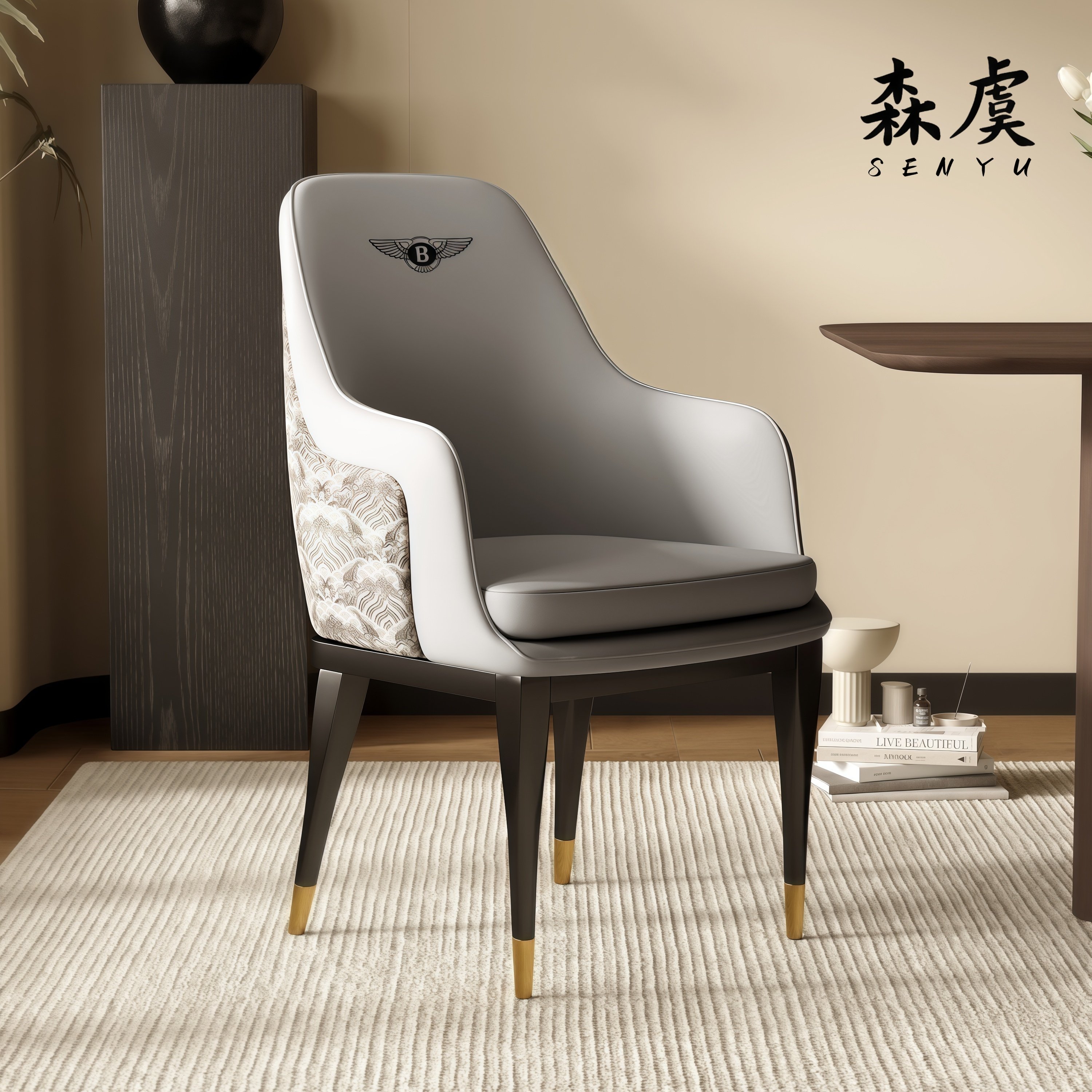 轻奢酒店麻将家用餐椅简约现代高级靠背椅接待椅子洽谈休闲宾利,住宅家具,餐椅,淘宝优惠券,粉丝福利购,淘宝优惠卷