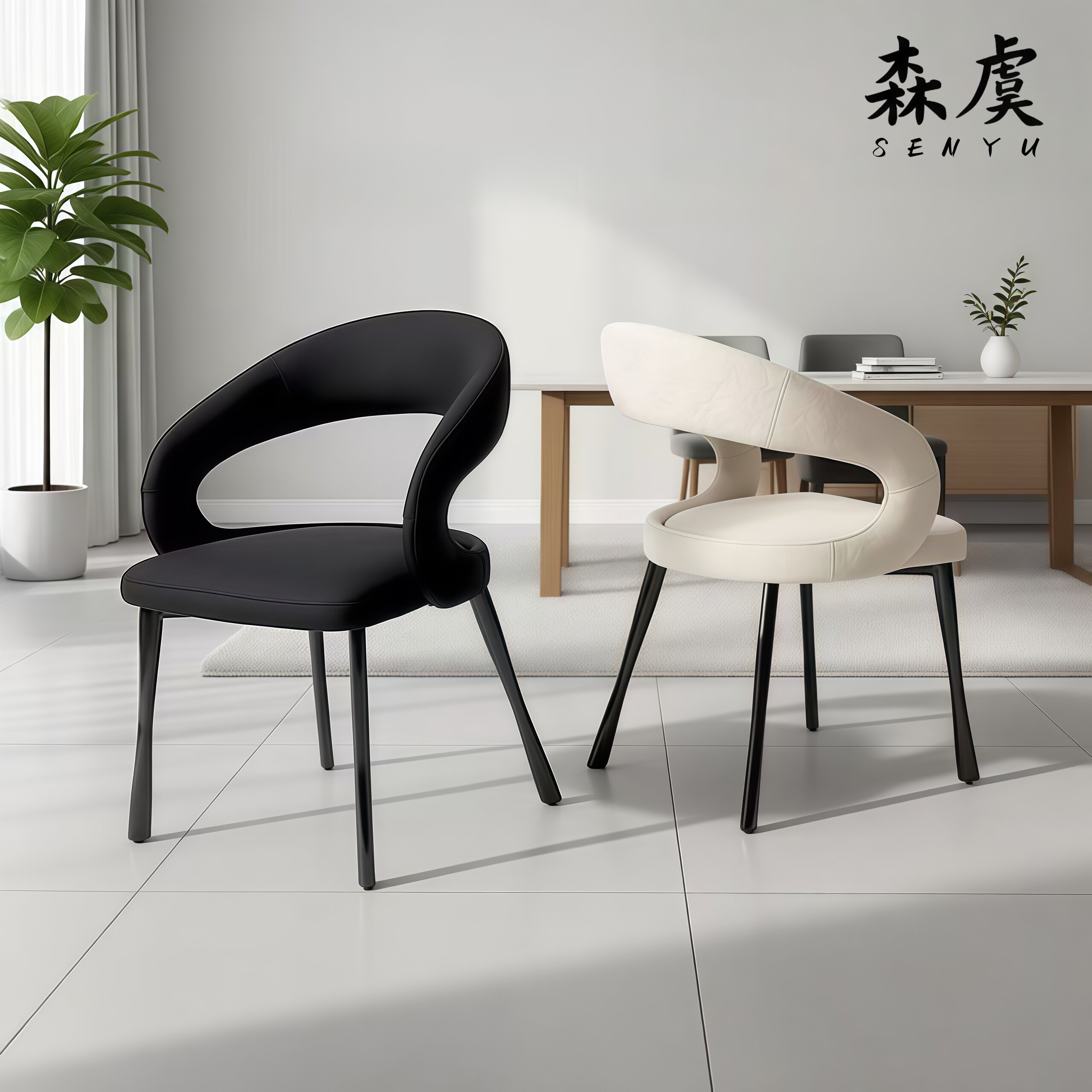 【现货速发】高端扶手餐桌椅子图片