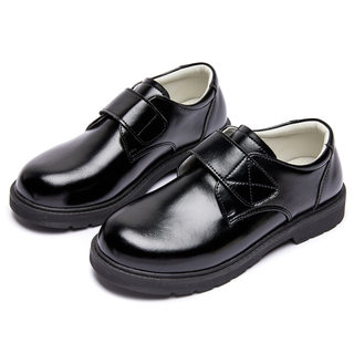 儿童男童皮鞋真皮黑色软底春秋新款中学生英伦风小男孩表演出单鞋