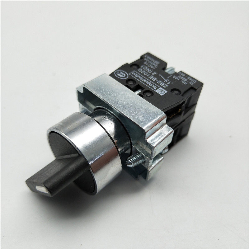 ZB2-BE101C自锁XB2-BD33C三档位旋转选择按钮开关 双路两常开22mm