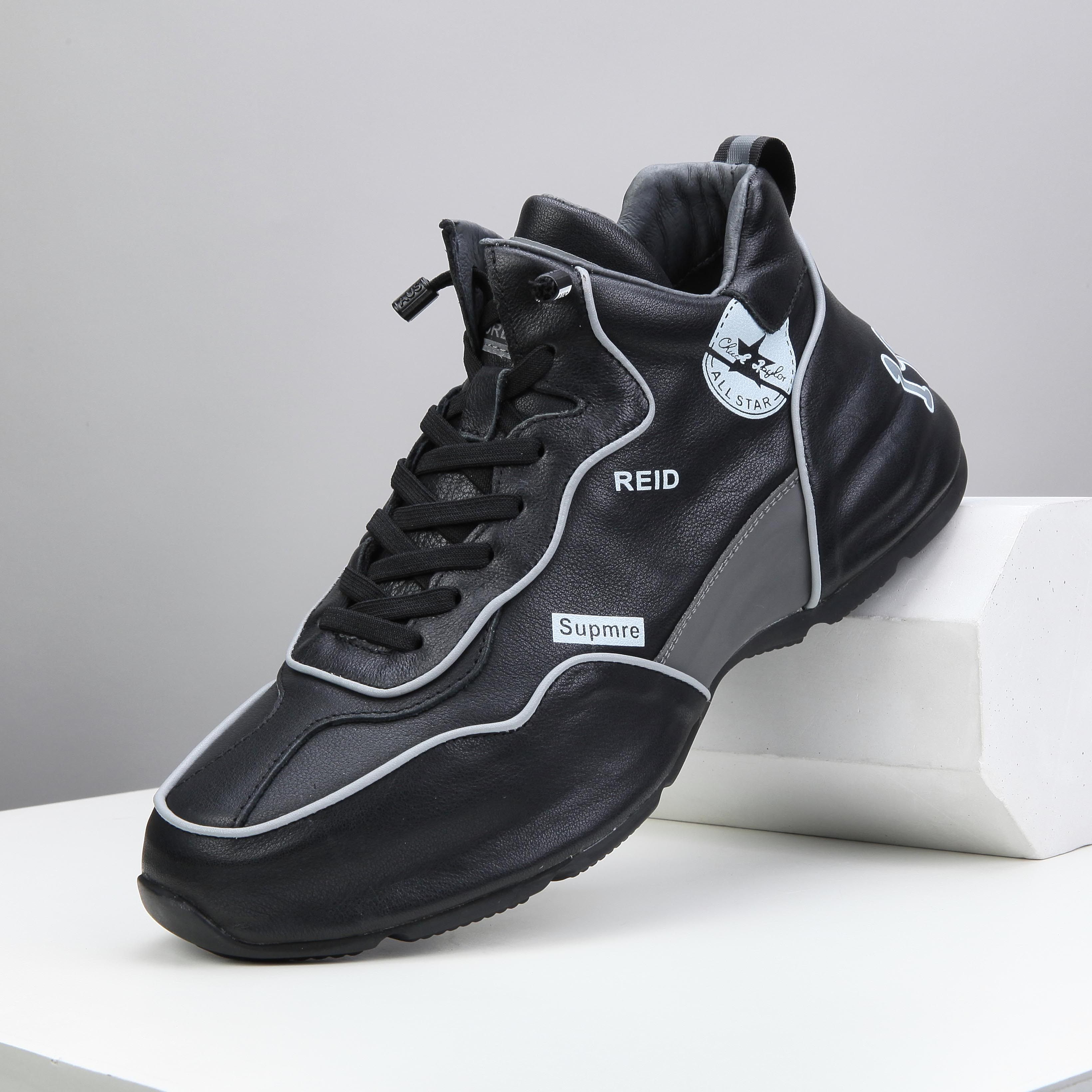 欧洲站男鞋休闲风真皮包底老爹鞋男厚底增高运动鞋百搭潮牌休闲鞋,流行男鞋,老爹鞋,淘宝优惠券,粉丝福利购,淘宝优惠卷