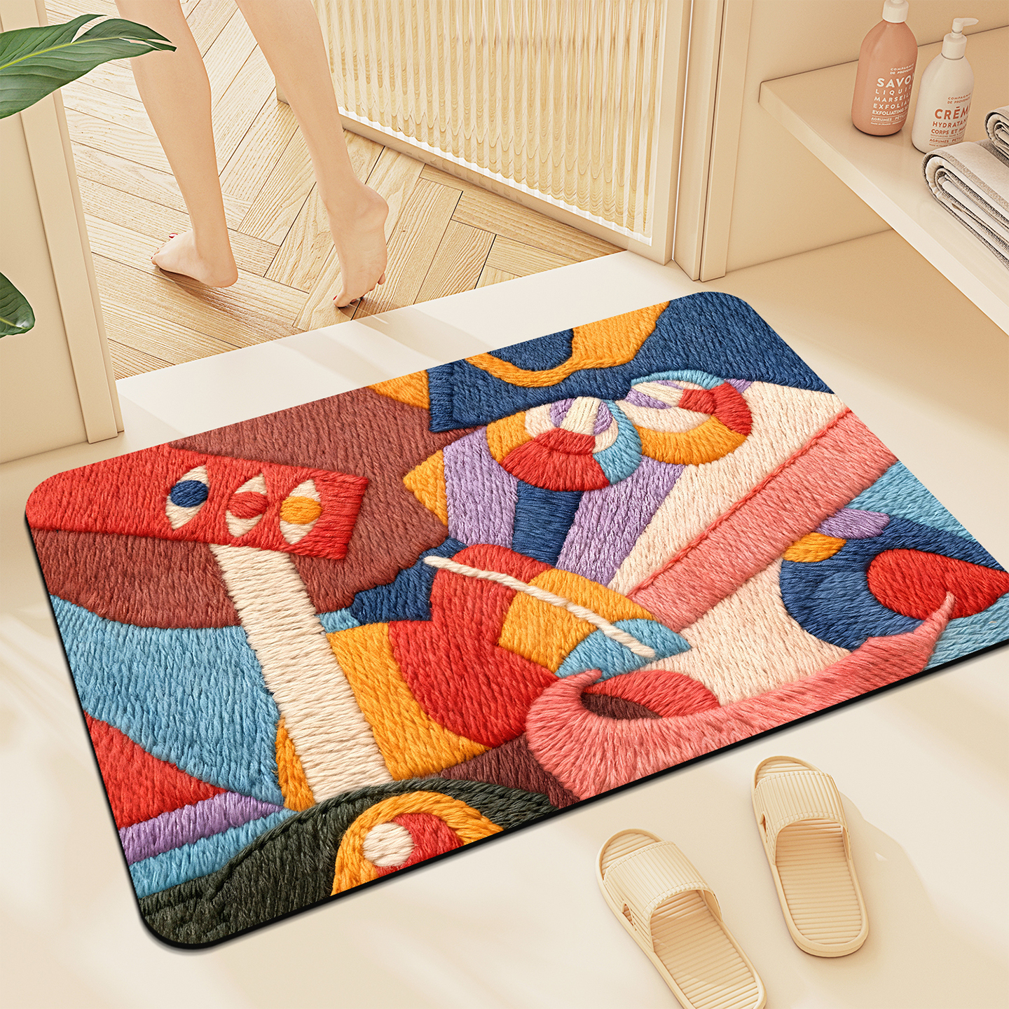 硅藻泥吸水地垫防滑脚垫子地毯