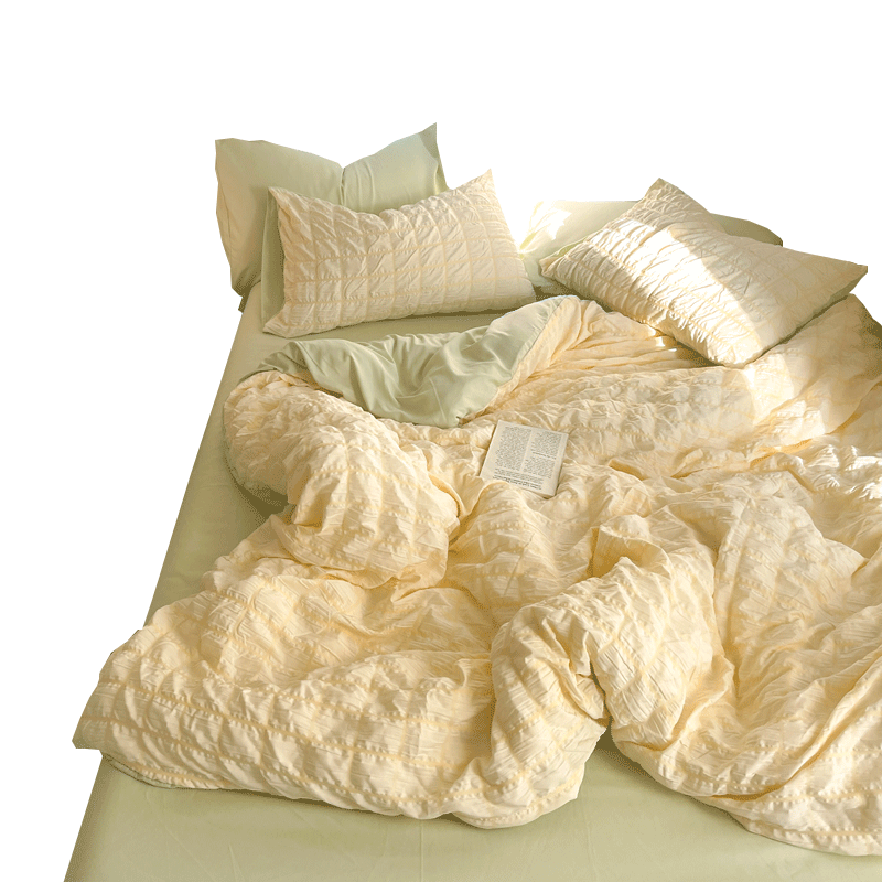 泡泡纱四件套水洗棉ins风少女心