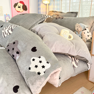 限时国补：高克重加厚牛奶绒被套