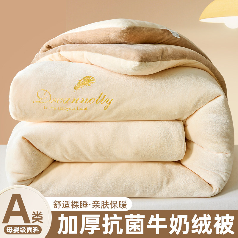 刺绣牛奶绒珊瑚法兰绒冬季被芯