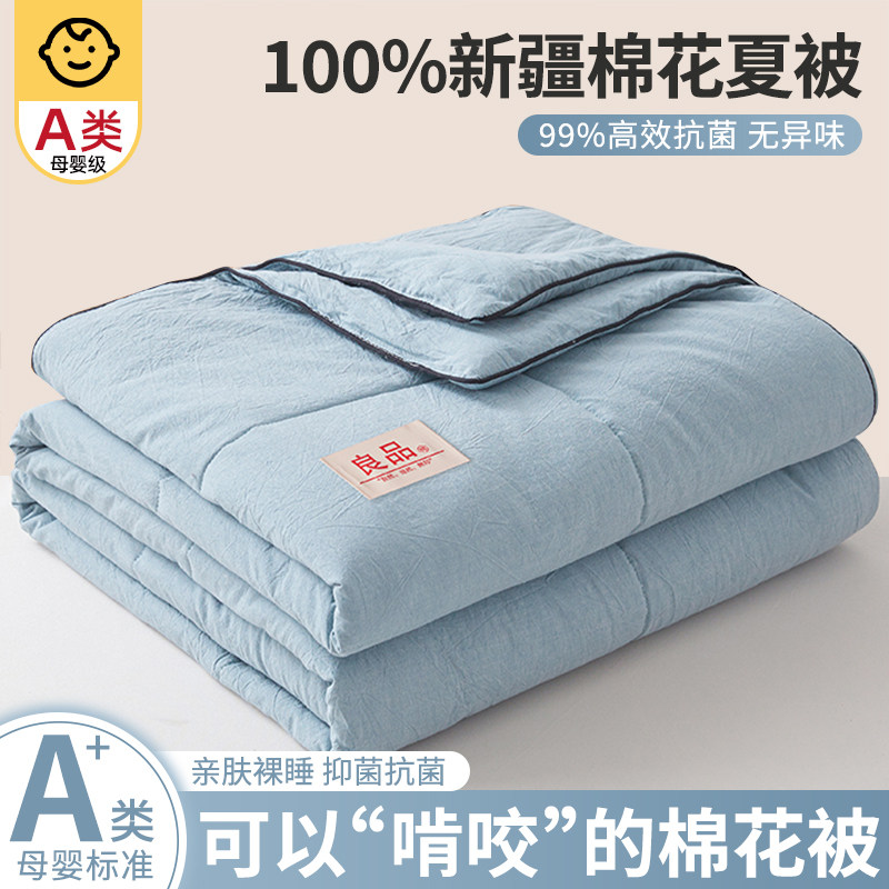 新疆纯棉花夏凉被全棉空调被夏被夏季薄被子宿舍单双人被芯可机洗