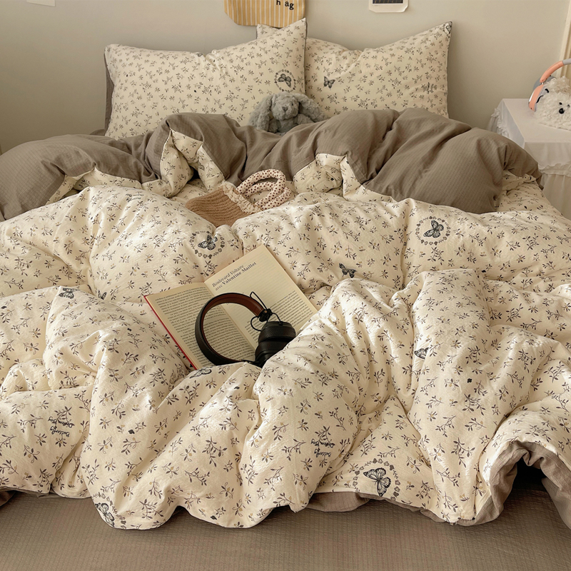 A类母婴裸睡级亲肤双层纱四件套