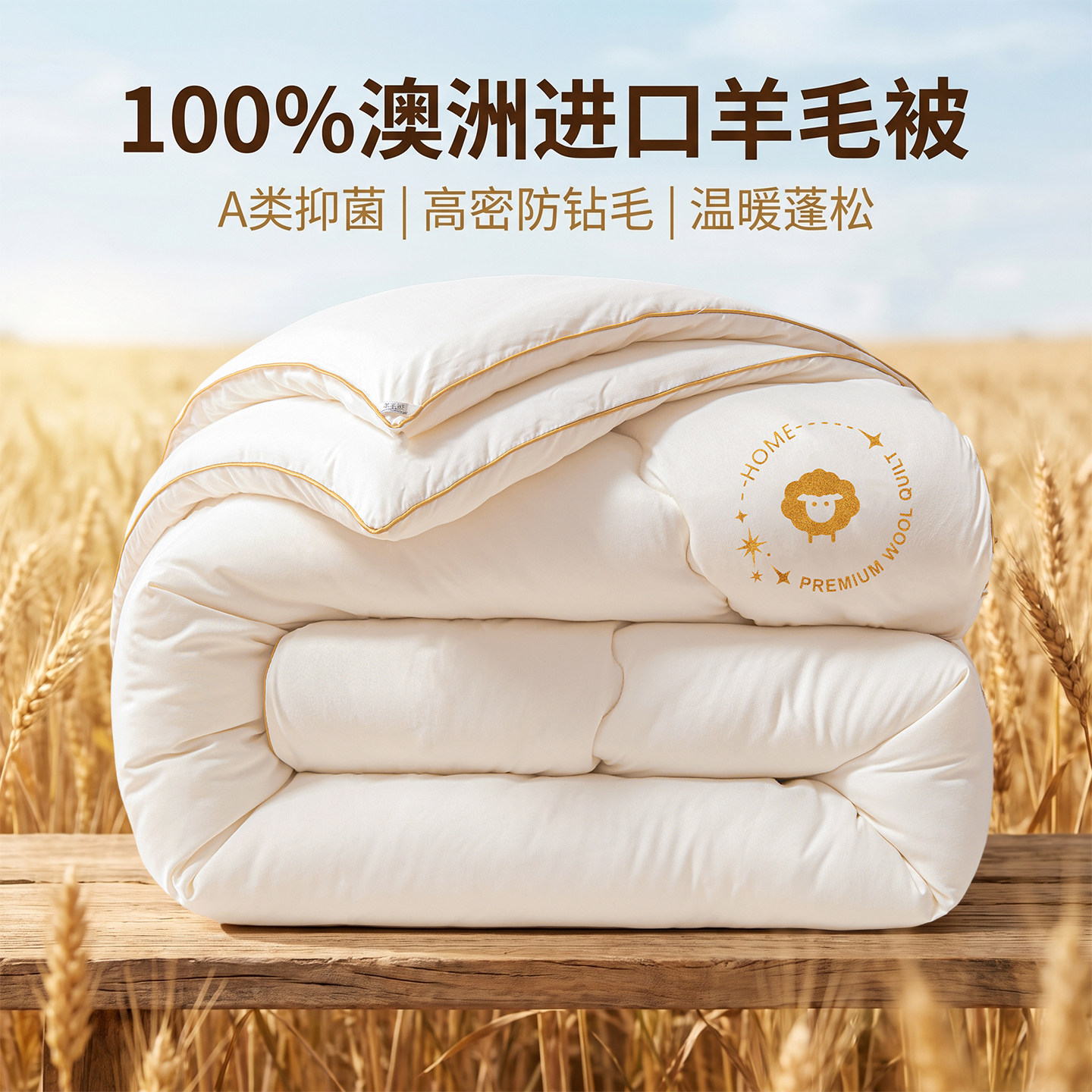100%澳洲进口羊毛被四季通用
