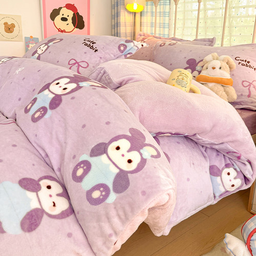 限时国补：高克重加厚牛奶绒被套