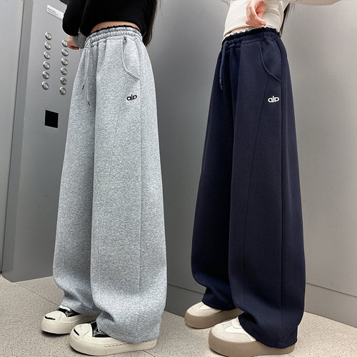 女童运动裤子加绒冬装