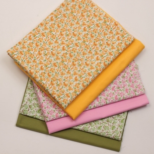 1.6米幅宽40支斜纹纯棉布料郁金香印花布手工服装床品全棉面料