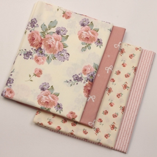 1.6米幅宽40支斜纹纯棉布料玫瑰花园印花布手工服装床品全棉面料