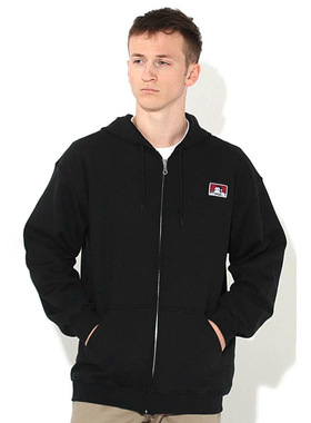 Ben Davis 美版大猩猩LOGO印花拉链帽衫女潮流黑色运动连帽卫衣男