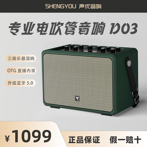声优D03专业电吹管音箱便携蓝牙5.0三路混响直播内录音响支持代理
