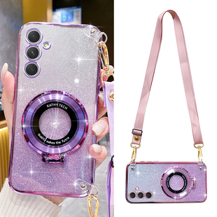 适用oppoA17手机壳a5pro车载磁吸支架a16k渐变色A15闪粉A2硅胶A11X软壳A9全包边A8防摔A7斜挎A3可背A1带挂绳