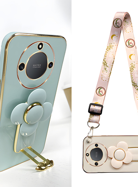 适用荣耀x40手机壳新款风车支架可竖立x30镜头全包边x70防摔x60GT软硅胶x60/x60pro斜挎X9C/X9D挂绳x50i背带