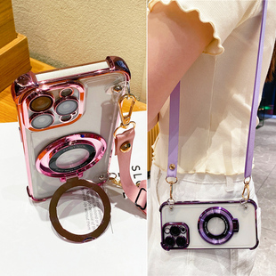 适用oppoA5pro手机壳带镜头膜A3斜挎可背A1x带挂绳A6GT硅胶A72全包边A58透明A57软壳A55防摔a93s车载磁吸支架