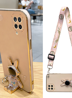 适用三星Galaxy手机壳带挂绳斜挎可背M54/A73/A42/A55/A54/A53/A52/A51/A50/A33/A32/A04E/A23新款小兔子支架