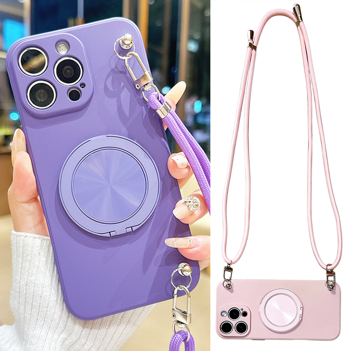 旋转支架磁吸充电手机壳适用华为pura80pro斜挎可背带长挂绳pura70液态硅胶p80软壳p70简约p60防摔p50e全包边