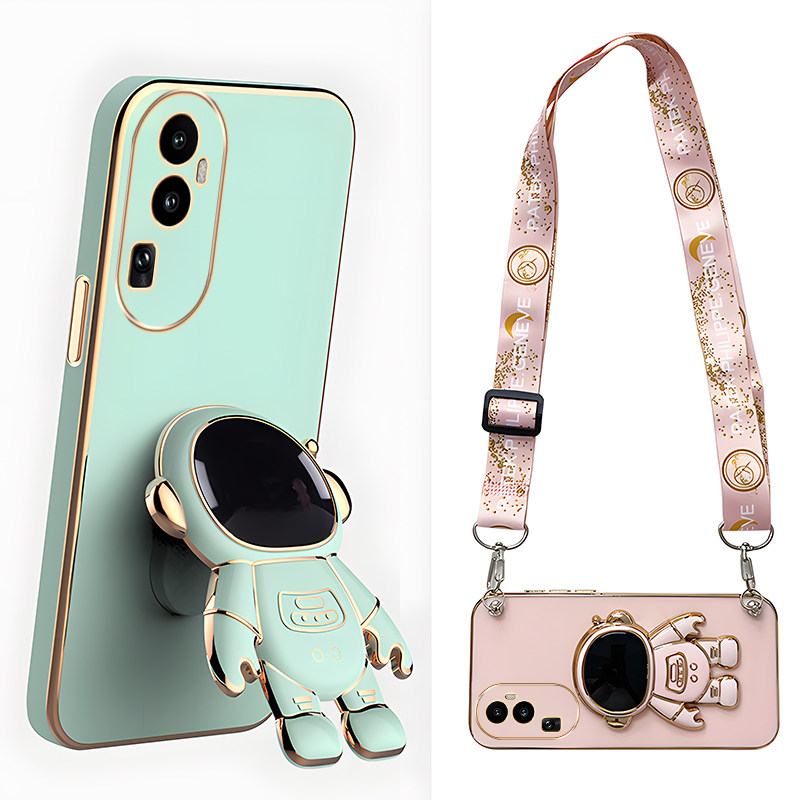 适用opporeno15手机壳新款宇航员支架reno13镜头全包reno12pro防摔reno11硅胶reno9斜挎可背reno14带挂绳腕带