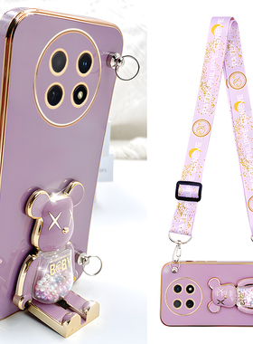 糖果暴力熊适用华为畅享60x手机壳新款带支架优畅享50plus镜头全包边畅享70防摔30e硅胶80s斜挎可背20pro挂绳