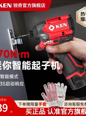 KEN锐奇无刷冲击起子机锂电动螺丝刀多功能电起子充电手电钻6712