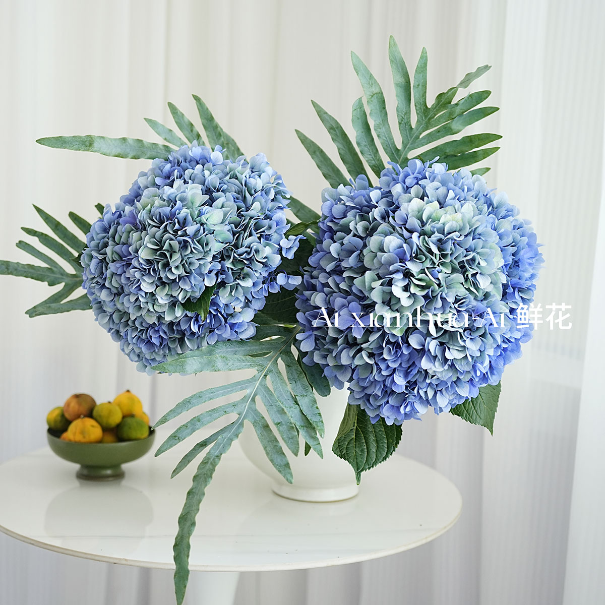 超大巨大蓝色绣球花鲜花家居插花