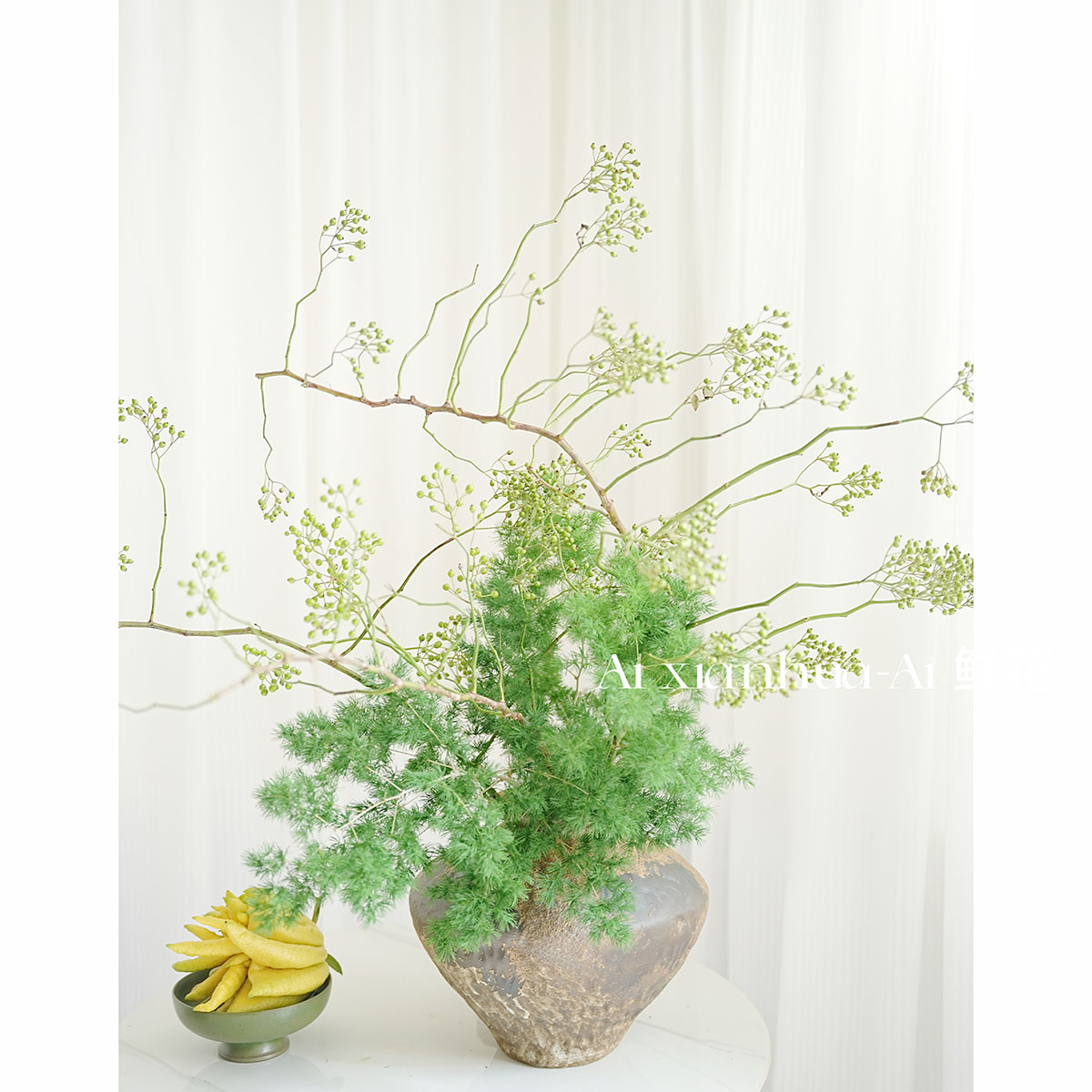 秋冬禅意中式家居气质插花花期长