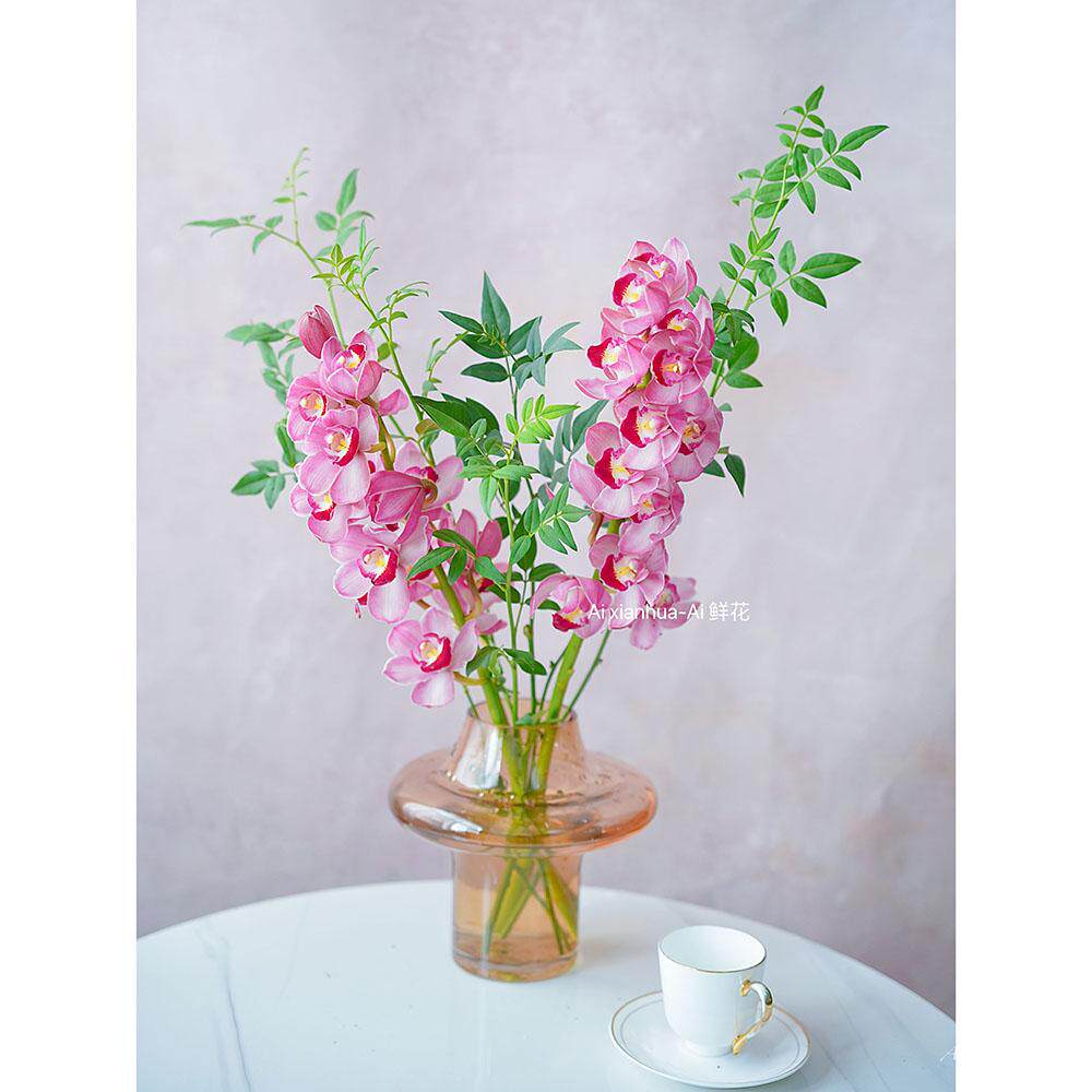 高级混插花粉色苏菲大花蕙兰鲜花