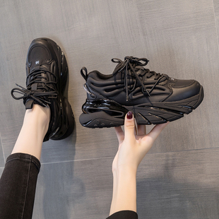 明星同款炸街老爹鞋女2022秋季新款ins潮牌厚底百搭休闲透气单鞋