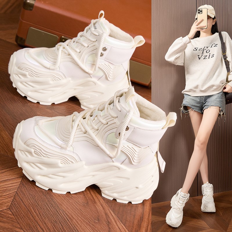 加绒老爹鞋女2025冬季新款小个子