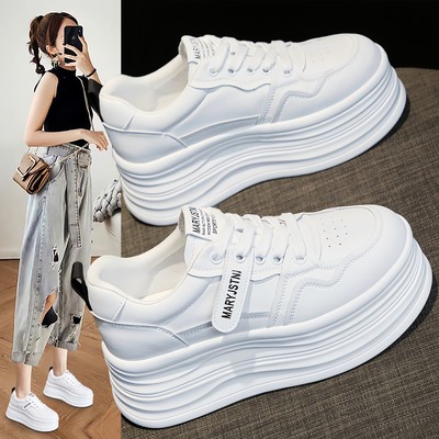 小白鞋女厚底板鞋运动内增高女鞋
