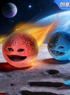 苏醒的月亮土星木星动画模型礼物