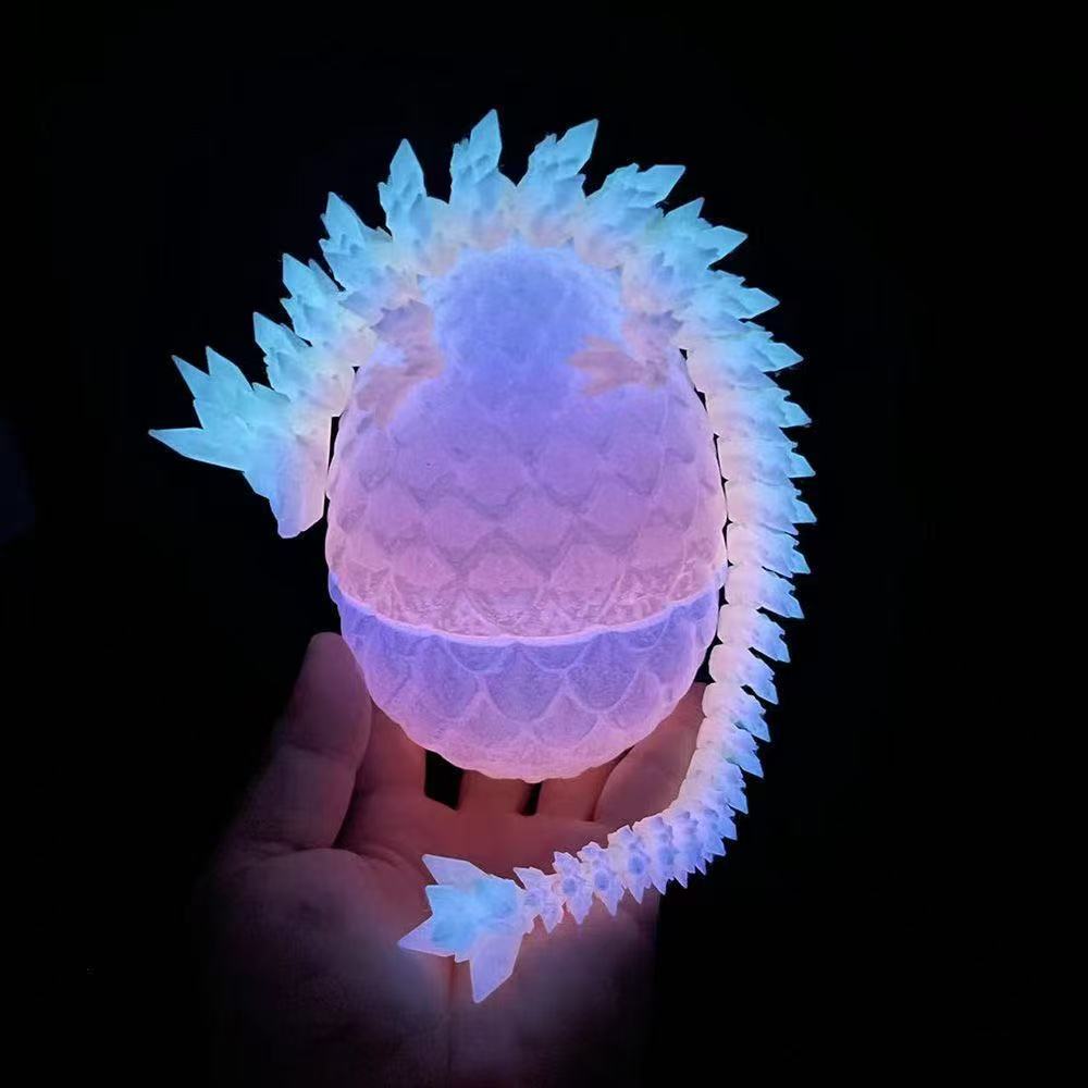 3d打印夜光水晶飞龙彩色发光中国龙装饰摆件儿童玩具生日礼物摆件