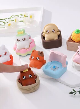 3D按键解压猫咪钥匙扣摆件礼物